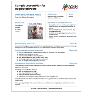 Sample Lesson Plan for Regulated Peers